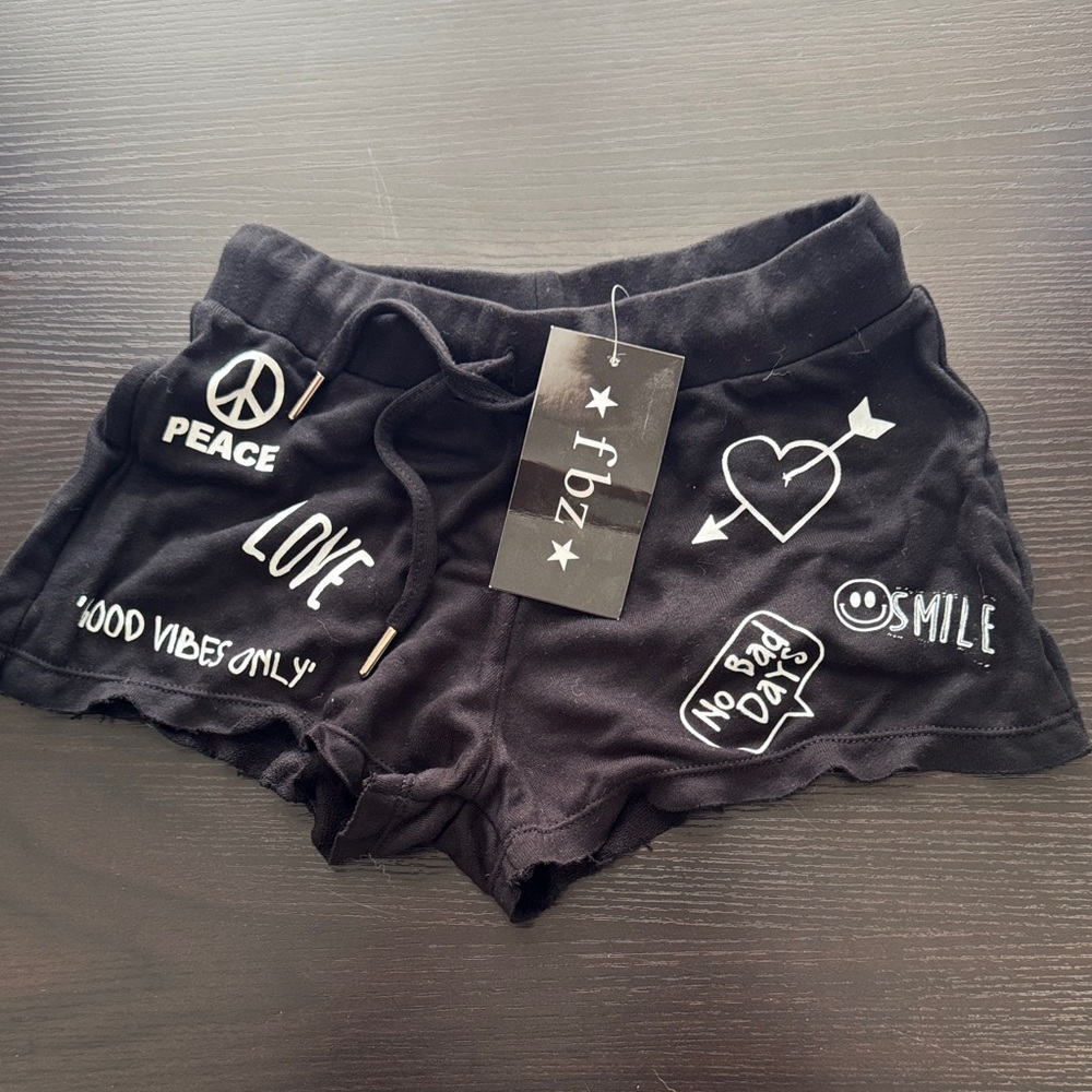 Flowers by Zoe Black Skorts with White Graphics